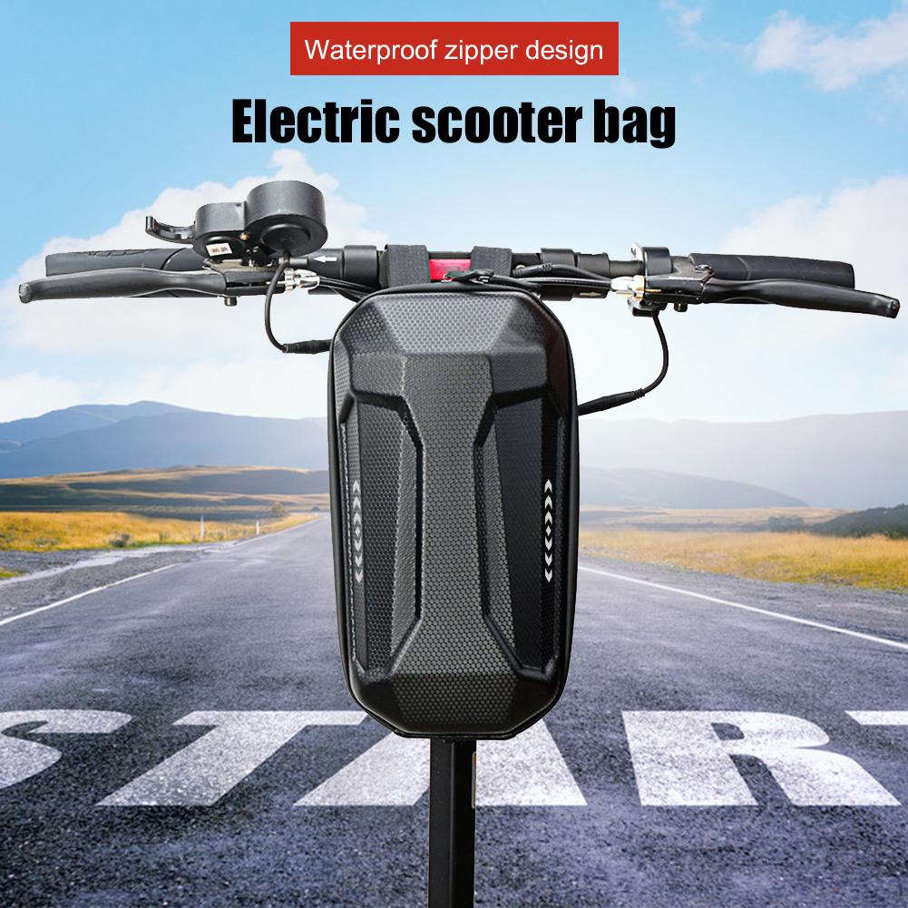 Universal Electric Scooter Handlebar Bag 3L Large Capacity EVA Hard Shell Front Waterproof Front Hanging Bag for Kugoo M4