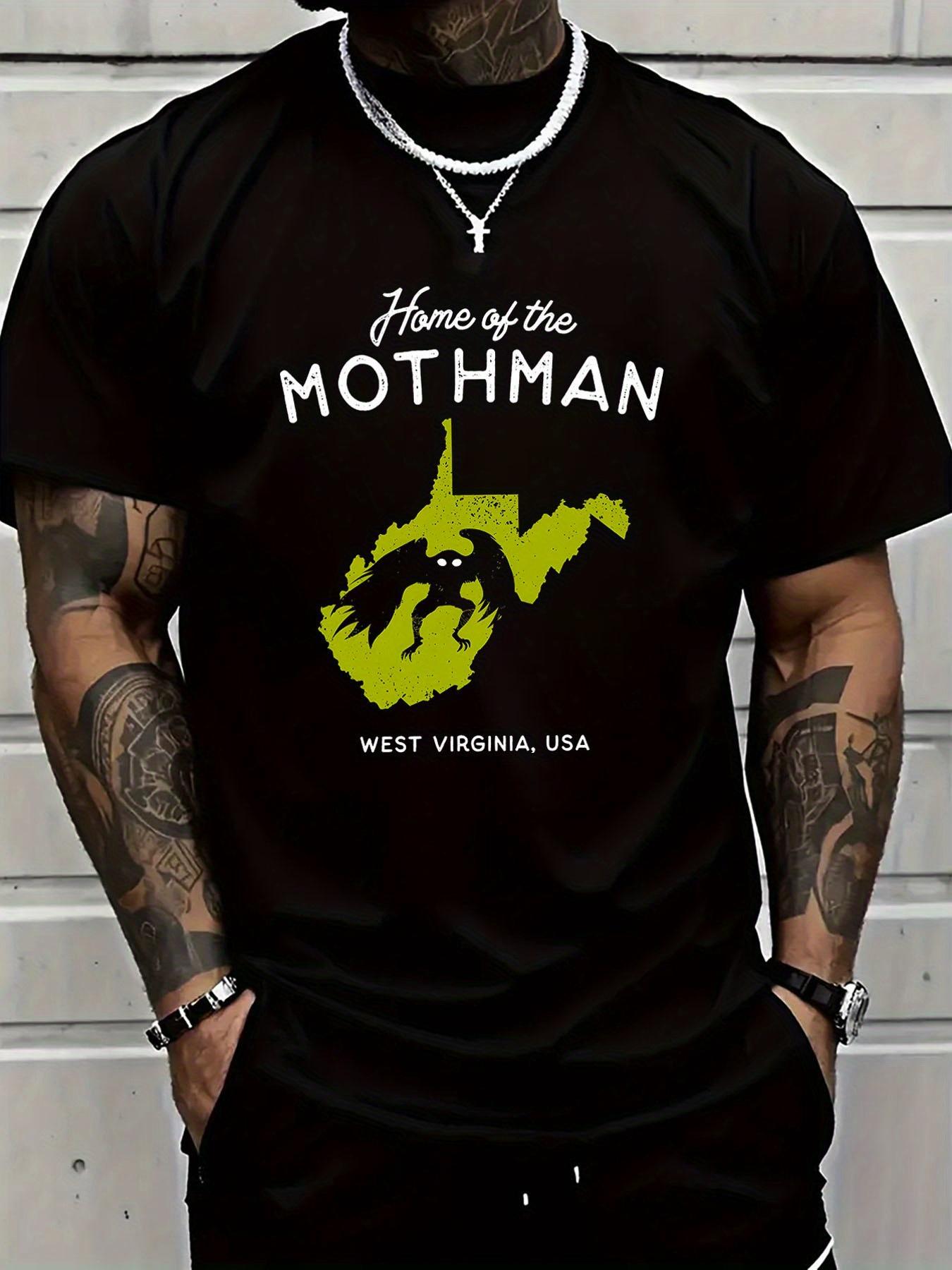 

Home of The Mothman Green Moth West Virginia T-Shirt 100% Cotton O-Neck Short Sleeve Summer Casual Mens T-shirt Streetwear - ... 5XL