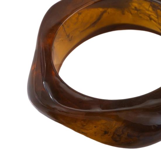 Gennemsigtig Harpiks Armbånd, Overdrevet Uregelmæssig Form Armbånd, Retro Stil Letvægts Lagdelt Armring til Smykkegave