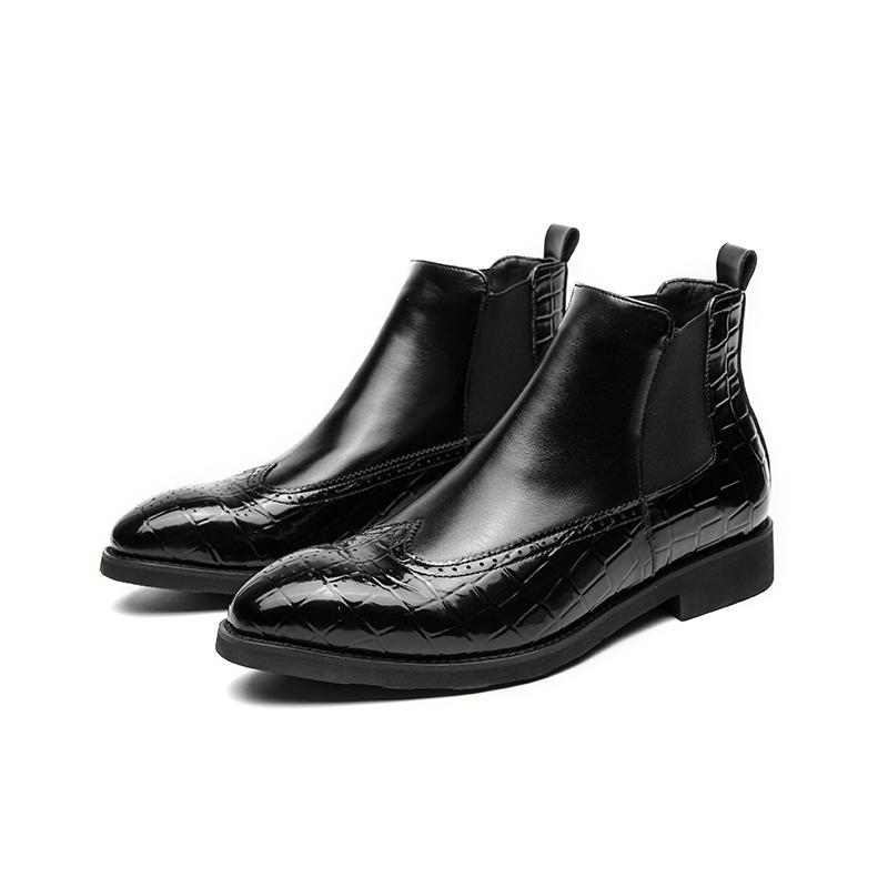 

Кожаные ботинки для мужчины Натуральная кожа Ботинки большого размера Высококачественные дизайнерские формальные ботинки Повседневные ботинки Мода Бизнес 46 чёрный
