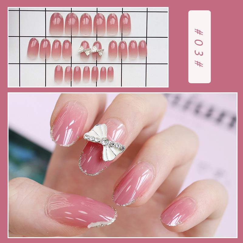 

Набор из 24 свадебных накладных ногтей: Дизайн Бабочка, Жемчуг, Бриллиант , Разные стили