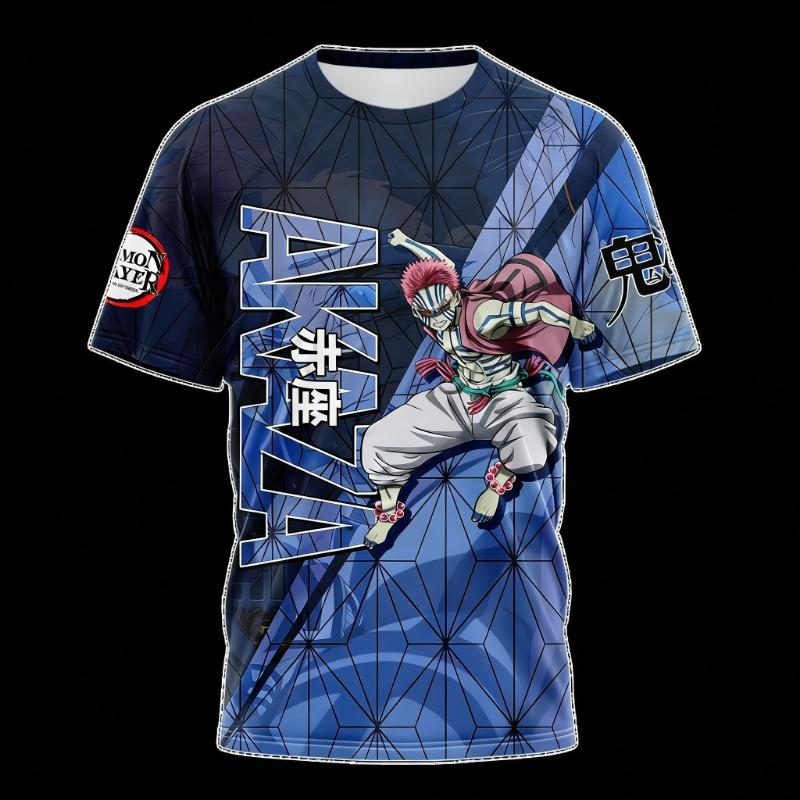 2026 New Demon Slayer Daki & Gyutaro T Shirt For Men 3D Print Anime Graphic Tee Short Sleeve Round Neck Casual Streetwear Tops