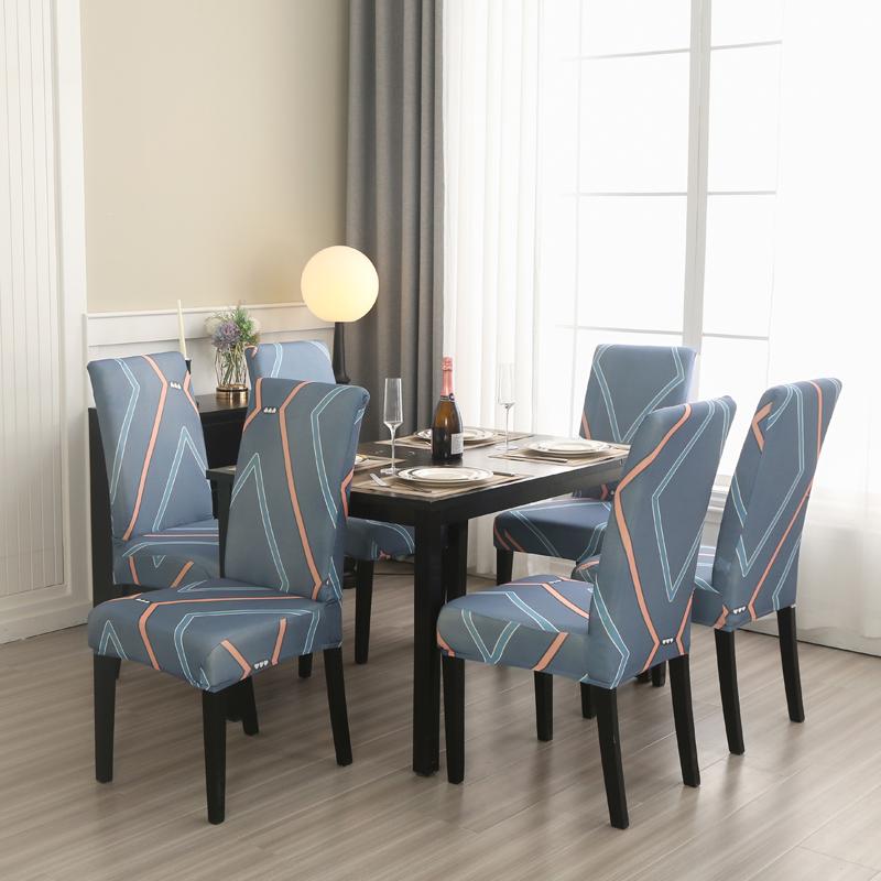 1PC Geometrische Stuhlhusse Elastischer Sitzschutz Stuhlhussen für Esszimmer Küche Hotel Wohnzimmer Hochzeitsbankett