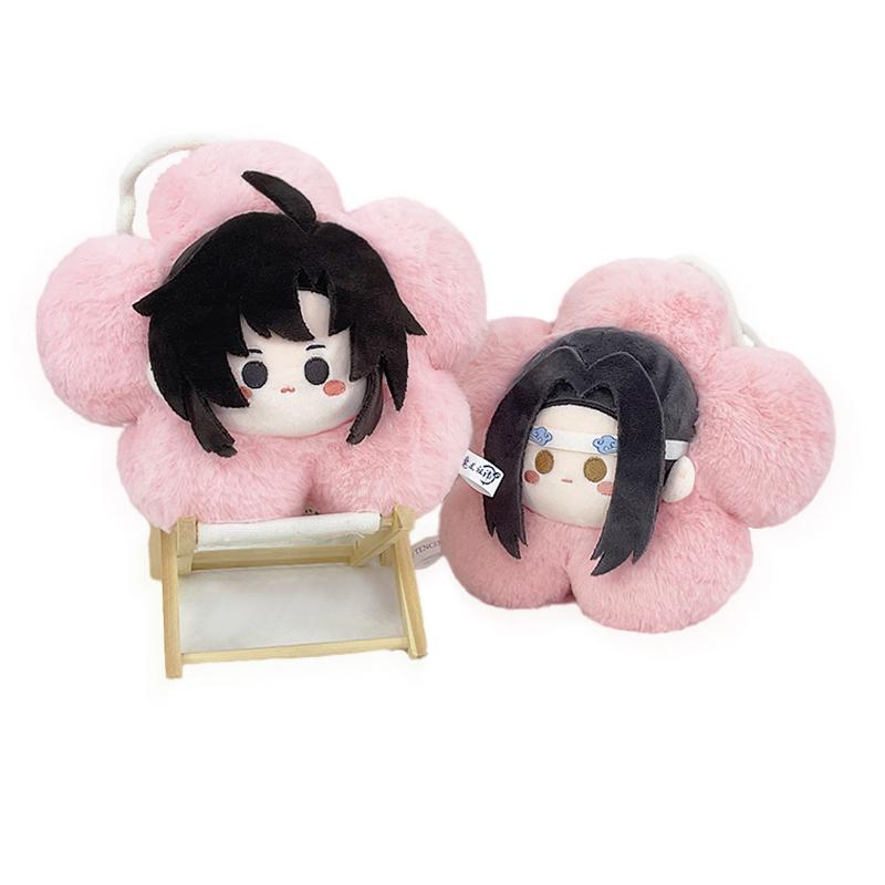 

Official Original Anime Mdzs Mo Dao Zu Shi Wei Wuxian Lan Wangji Double Anime Sided Pink Flower Plush Doll 15Cm Mascot Toys Present