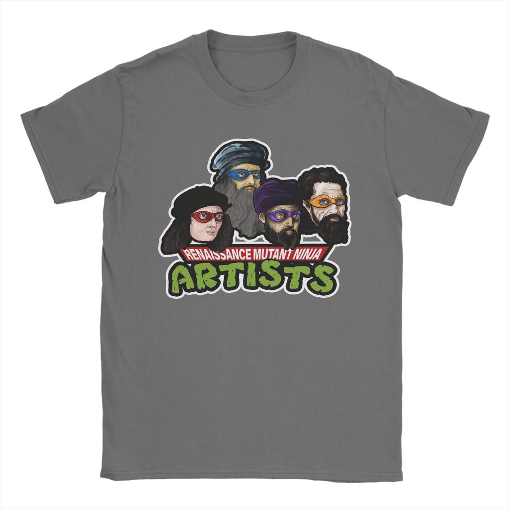 Herr T-shirts Vetenskap Sköldpaddor Unik 100% Bomull T-shirt Kortärmad Mutant Ninja Renässans T-shirts Rundhals Toppar