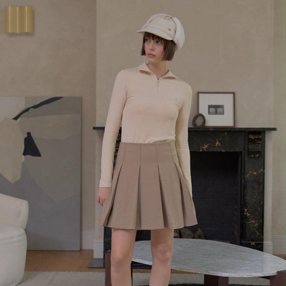 Playboo Wool Like Pleated Skirt W Inner Pants S