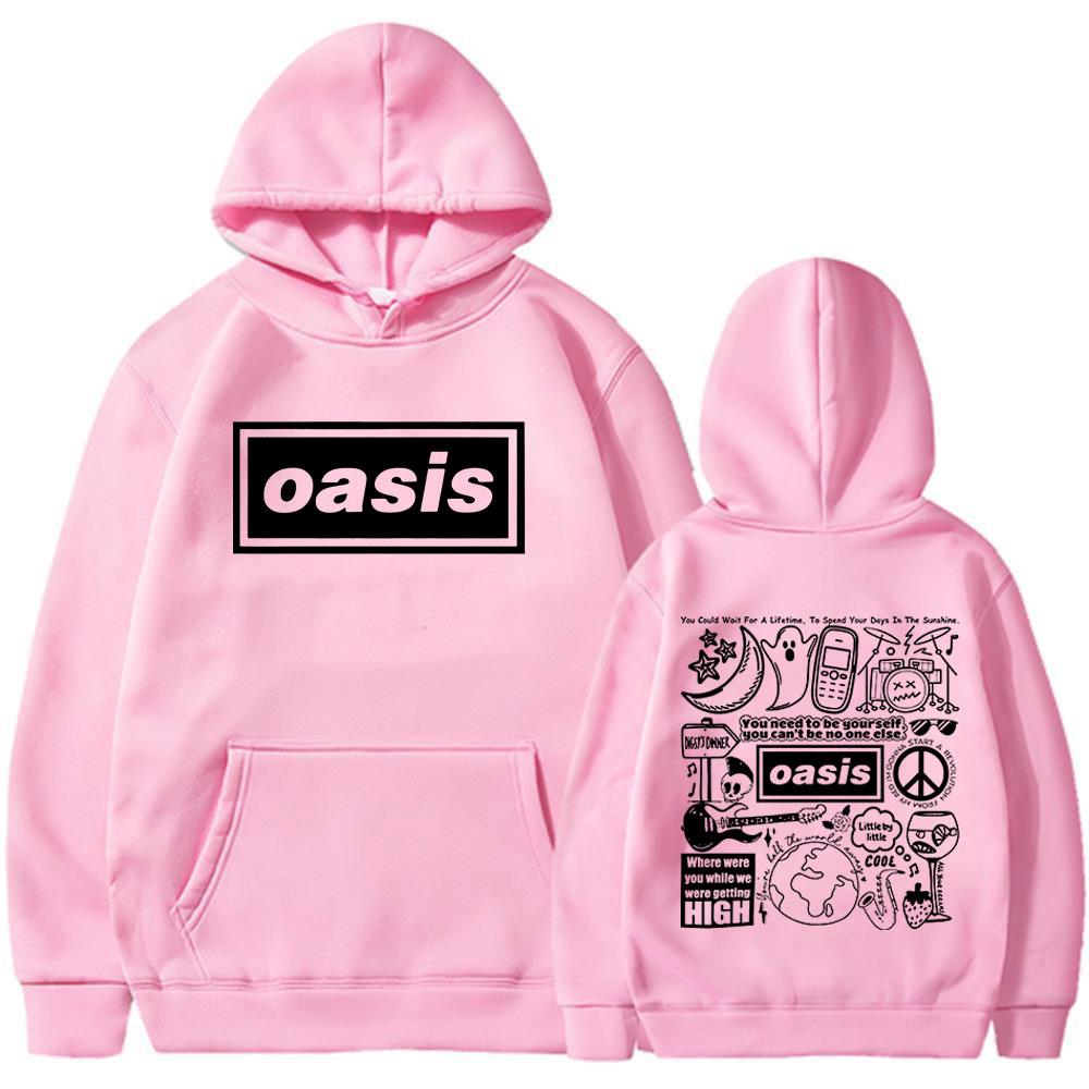 Britische Rockband O-Oasis Live 25 Tour Hoodies Mode Gothic Vintage Übergroßes Sweatshirt Herren Damen Langarm Pullover