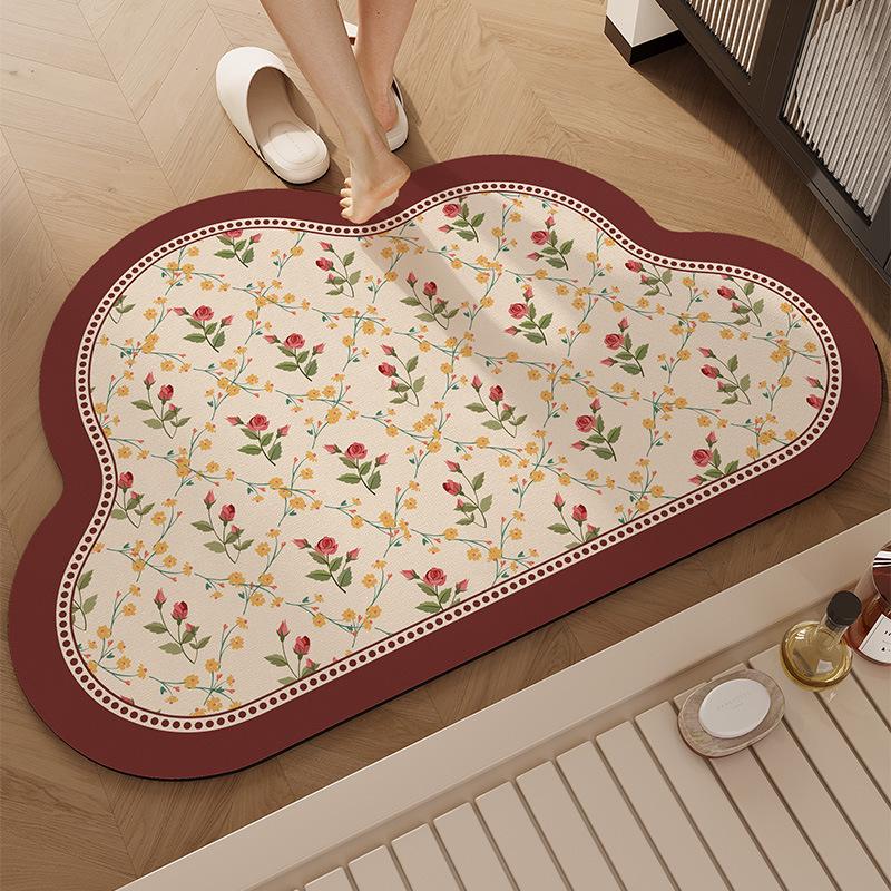 High-End Irregular Diatomaceous Earth Non-Slip Bathroom Doormat - Water-Absorbent, Quick-Drying Fußpad