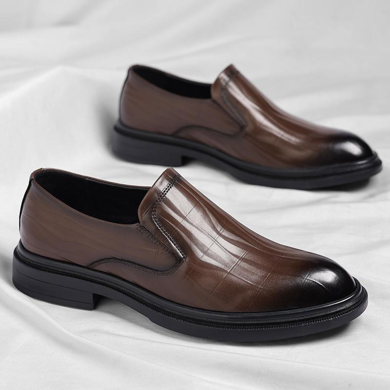 Fashion Men's Spring New Business Dress with One Step Office Commuting Leather Shoes