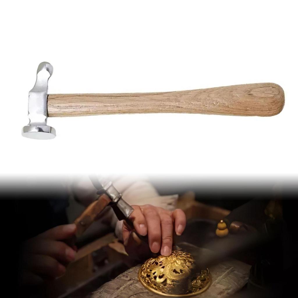 Chasing Hammer Hand Tools Wood Handle for Craft Making Silversmiths Stamping