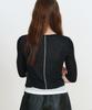 MAKE A TOAST Layered Two-Tone Sleeve Top (Black) Mbfsto019Bk