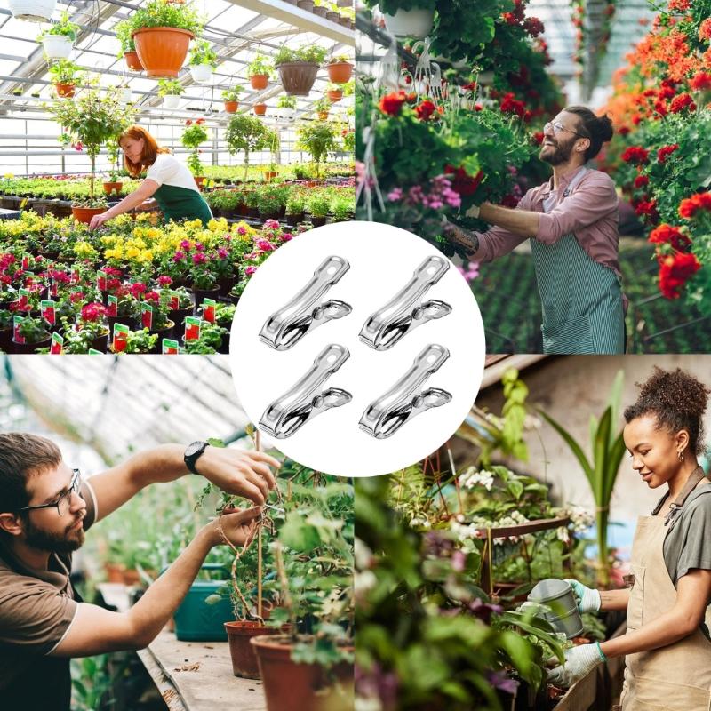 Garden Clamps 40/120 Pack Metal Strong Greenhouses Clip Set for Plant Covers and Shade Fabrics