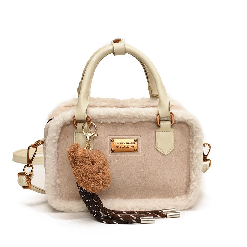 Ielgy Fashion Pillow Bag Autumn Winter Plush Portable All-Match One-Shoulder Messenger Bag