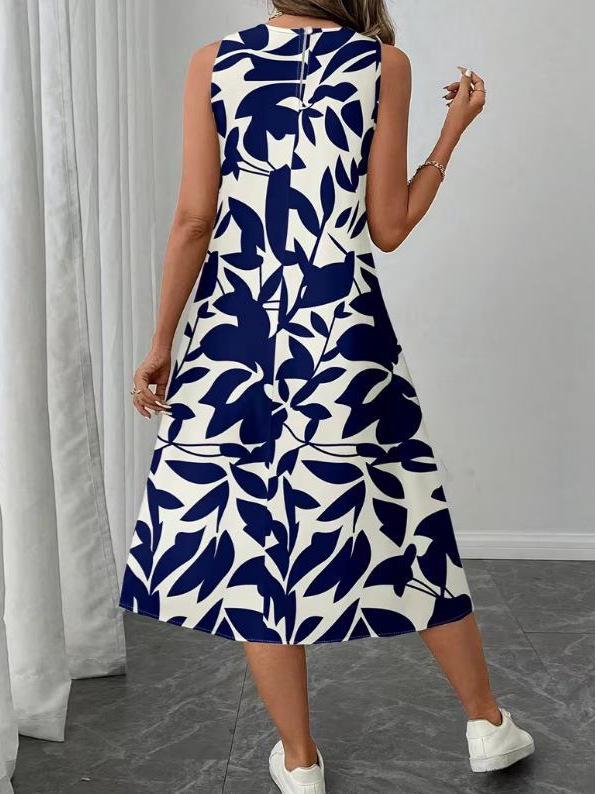 2026 Spring/Summer Sleeveless Printed Dress - Versatile Long Vest Skirt for Women