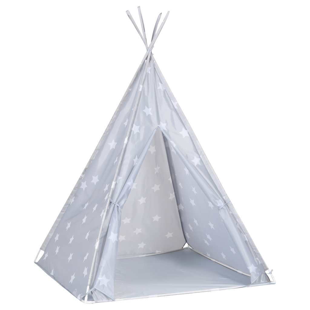 Kids Tipi Tent with Carry Bag Polyester Gray 115 x 115 x 160 cm
