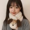 Knitted Plush Scarf Dog Winter Cashmere Scarves Retro Wool Shawl  Girl