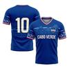 Unisex Sports Jersey Cabo Verde Football Supporter Shirt V Neck Short Sleeve Athletic Top for Fans and Players