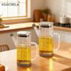 1/2PCS 700ml Glass Olive Oil Dispenser Bottle with Measurement Markings & Drip/Leak-Proof Pourer for Cooking Grilling