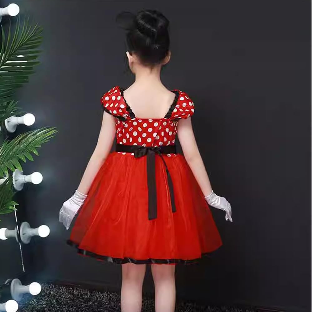 Kostým MUXIU Minnie Mouse na Halloween pro dívky, Roztomilá a oblíbená puntíkovaná sukně, Krátké rukávy, Motýlek, Párty, Taneční kostým, Focení,