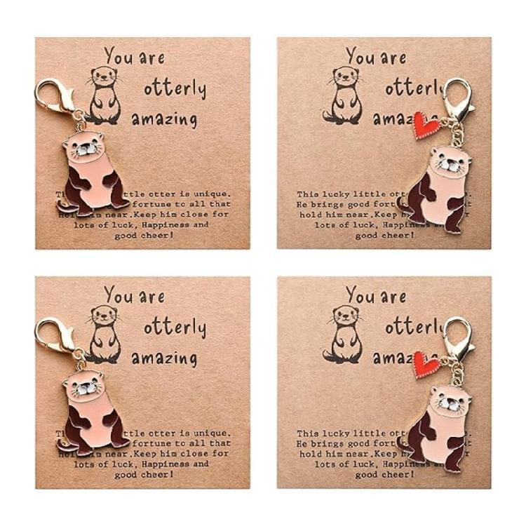 

Playful Animal Shape Key Accessories Set Of 4pcs Keyring With Heartwarming Messages Great For Most Ages 1
