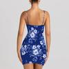 European & American Fashion Sexy Women's Black Print Sling Dress - MH142