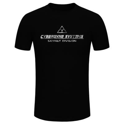 Modny Cyberdyne Systems Skynet Division Srebrny brokatowy nadruk Krótki rękaw Zabawny T-shirt unisex Terminator Movie Tee