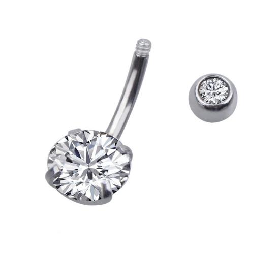 Mulheres Zircônia Cúbica Barra Umbigo Anel de Umbigo Joia de Piercing Corporal Presente