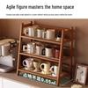 Rattan Woven Multi-layer Cup Holder & Desk Storage Shelf
