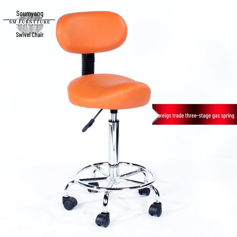 Banco Giratório de Sela com Encosto - Cadeira Minimalista para Uso em Salão, Laboratório ou Barbearia