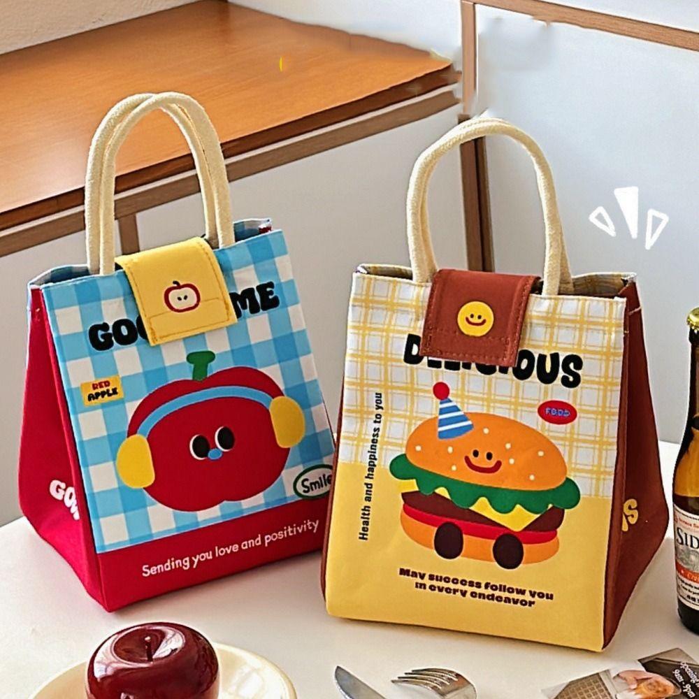 Waterproof Cartoon Thermal Tote With Handle Insulated Storage Pouch Cute Lunch Box Bag Picnic