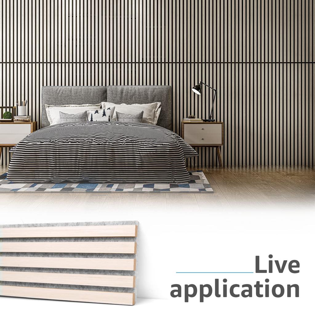 Art3d 2 Pieces Wooden Wall Sound Absorbing Material Wood Panel Wooden Soundproof Panel DIY Sound Insulation Decorative Wood Board 120x60 Model Number