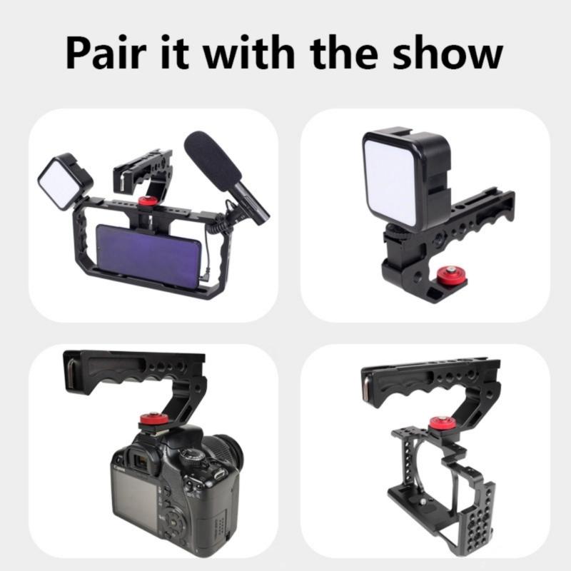 Aluminum Alloy Camera Handle 1/4 3/8 Port Handle Grip with Ergonomic Designing For Enhances Comfort and Control