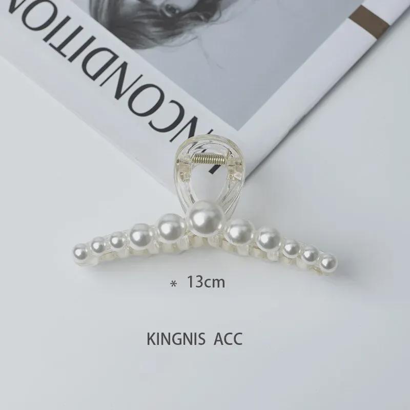 Korean Style Pearl Clip Set: Chic Large & Small Hairpins for Back of Head