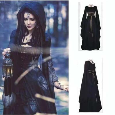 New Medieval Witch Dress for Women Halloween Carnival Party Cosplay Performance Clothing Middle Ages Vampire Bride Costumes