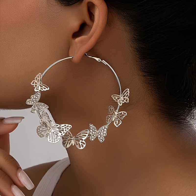 A pair of novel design full-circle butterfly fashion earrings for women