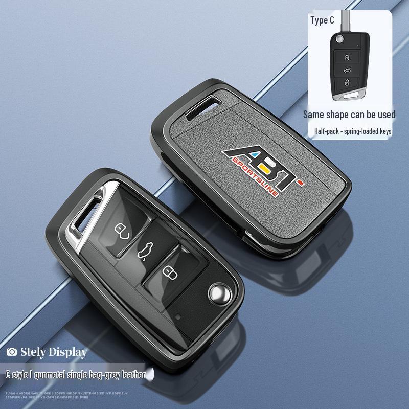 Volkswagen Golf 6 Key Case Cover for 2010-2012 Models, 3-Button Folding Insert Type