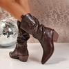 Boots, Women's Autumn and Winter Muffins, Platform Boots, Brown Belts, Knight Boots
