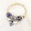 18K Gold Bee Pendant Bracelet with Zircon Rhinestones in Titanium Stainless Steel