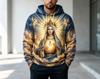 Jesus Christ 3D‑Print Hoodie for Men, Holy Mother And Son Graphic Winter Loose Long‑Sleeve Streetwear Pullover