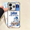 Santorini Greece Summer Soft Phone Case For Xiaomi Redmi Note 14 15 Pro Plus 13 12 11S 11T 5G 10 9S 9 Plating Anti-Fall Fundas