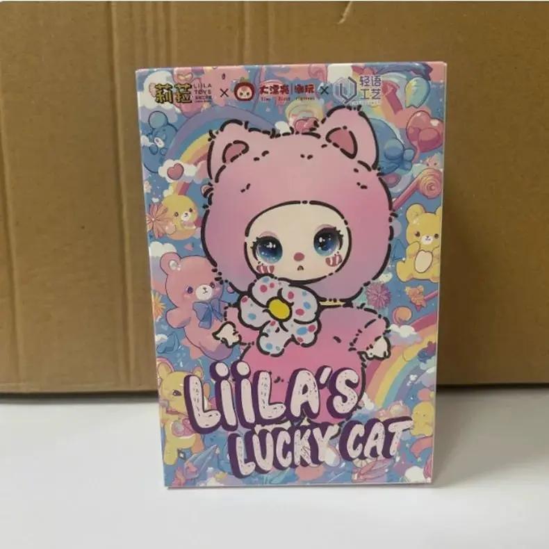 In Stock Liila Lucky Cat Blind Box Lila Lucky Cat Plush Toy Trendy Play Cute Silly Ornament Desk Mystery Box Baby Birthday Gift