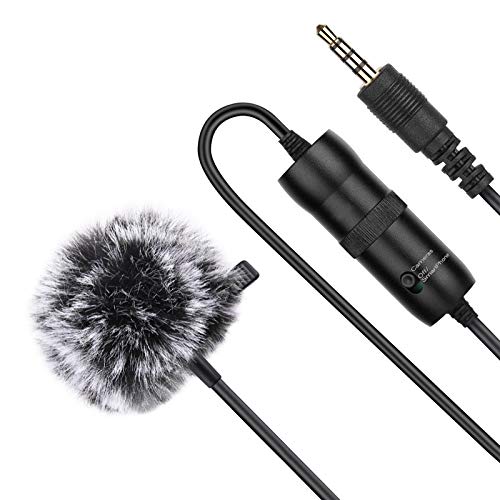 PULUZ Mini Microphone, 3.5mm Jack, 6m Cable Length, Wired Condenser Microphone with Clip, Omnidirectional, Suitable for Live Broadcasts, Meetings, Dis