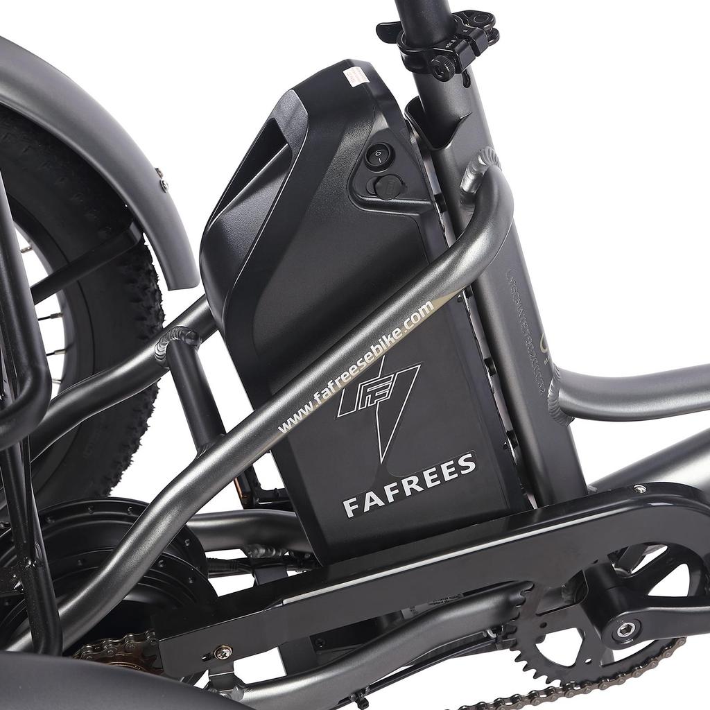 FAFREES F20 Mate L2E-P certified,20x3.0" folding electric cargo tricycle,48V 23.45ah,500W,3 riding modes,maximum assisted range of up to 125km.