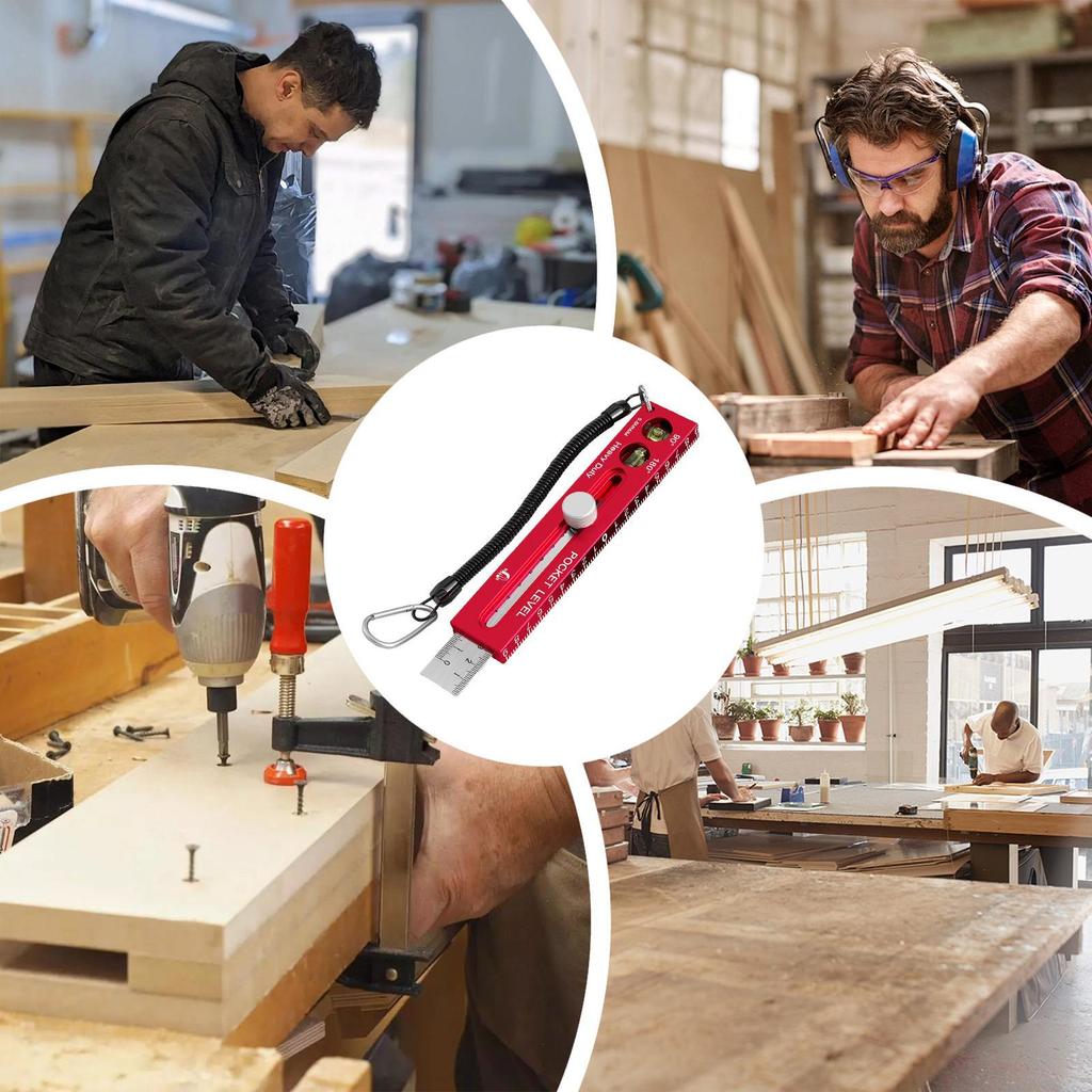 Woodworking Ruler Magnetic Horizontal Gauge Carpenter Ruler with Metric and Imperial Scale for Cutting Marking Carpenter