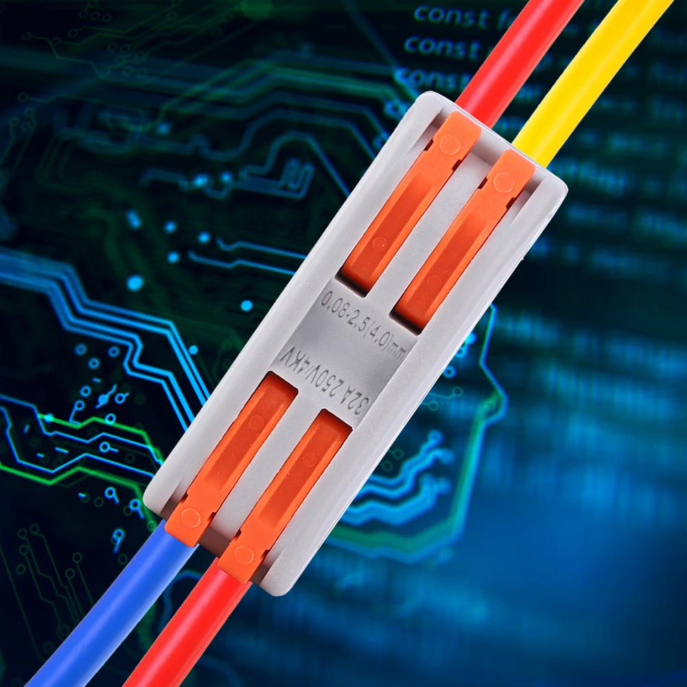 10 BUC PCT22 Conector de Sârmă cu Buton Colorat 2in2out Bloc Terminal Rapid pentru Cablare Clip Monocrom