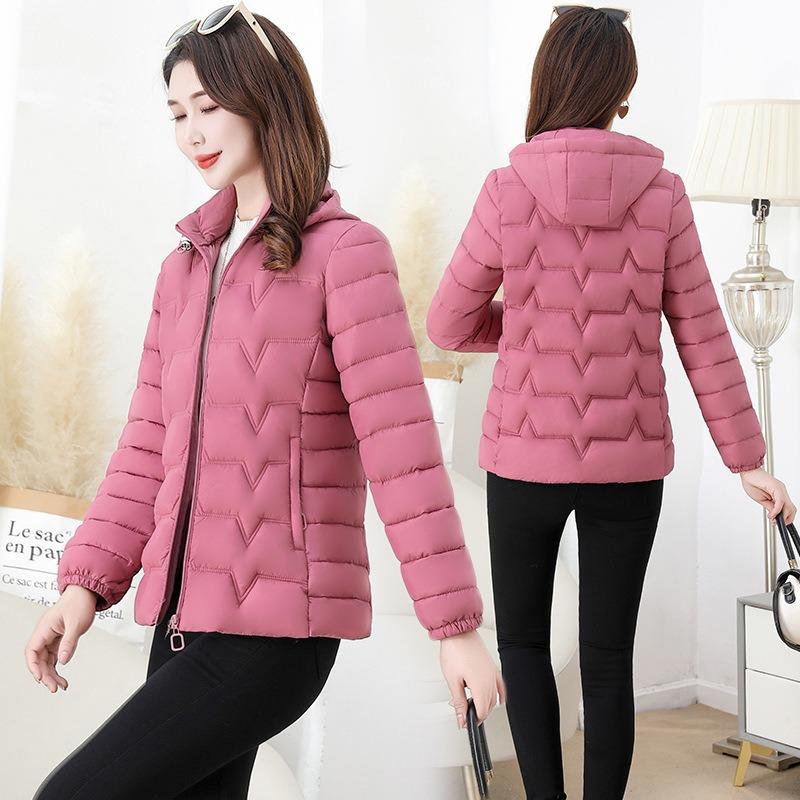 Light and thin cotton-padded clothes women's short winter new slim and thin hooded light and versatile dirt-resistant women's cotton-padded clothes