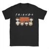 Men T-Shirt Friends Chibi Couch Vintage Pure Cotton Tee Shirt Short Sleeve  T Shirts Crew Neck Clothing Plus Size