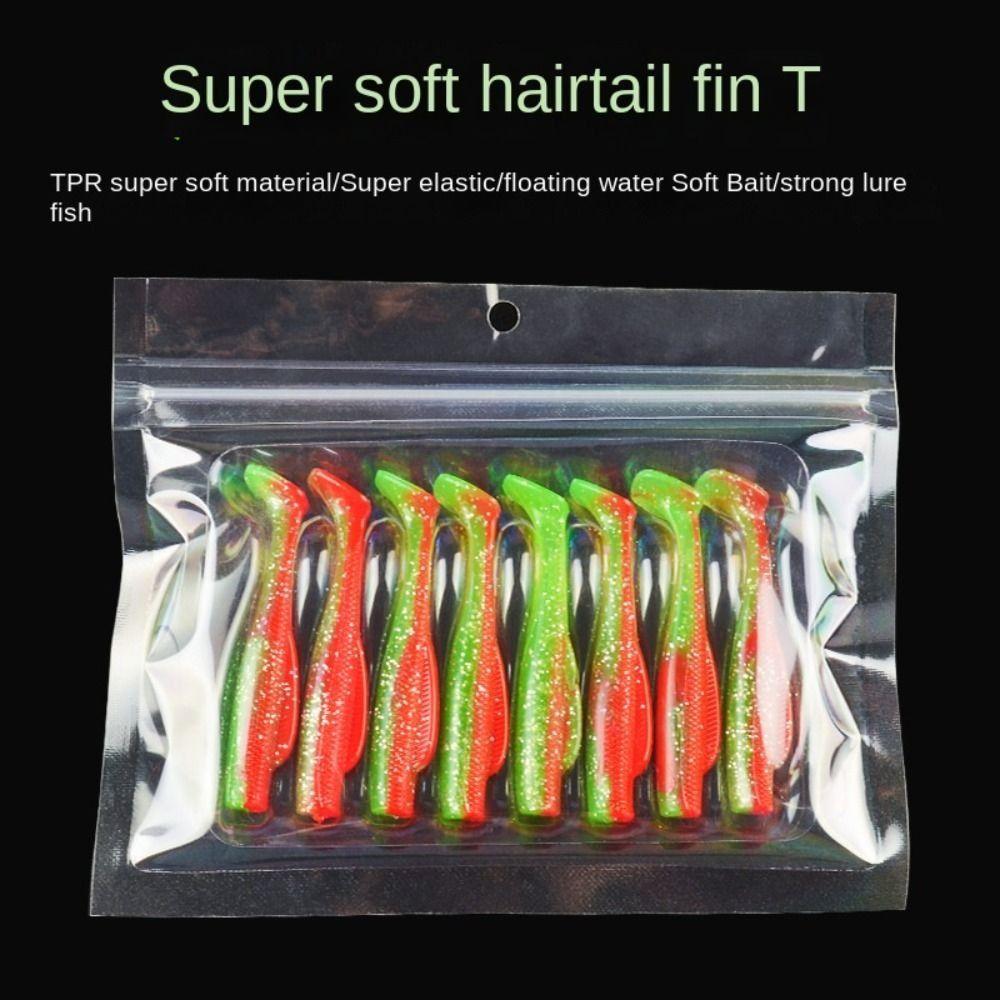 1 pack 6/8.5cm T-Tail Swim Lures Silicone Soft Lure Silicone Bait Artificial Bait Set  Freshwater