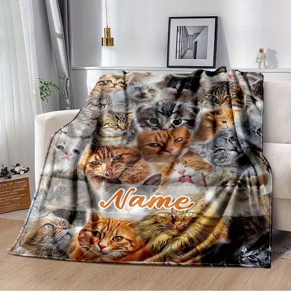 Many Cats Customize Your Name Blanket Used For Chair Office Sofa Bed Camping Soft And Warm Giving Friends And Relatives Birthday Graduation Gift