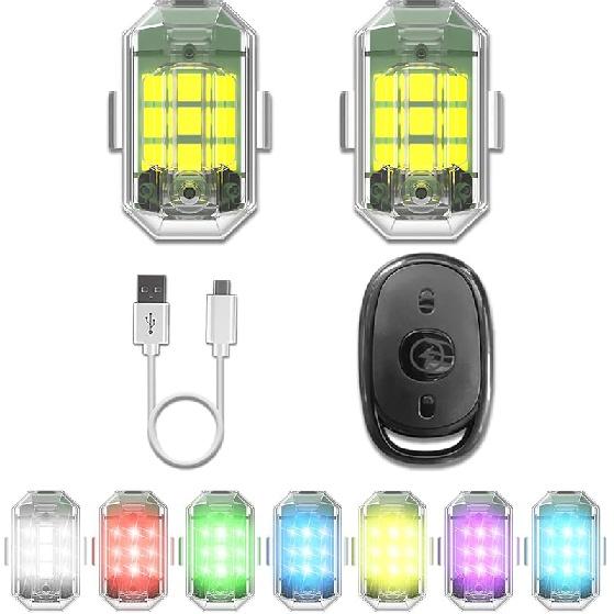 2 Pack Drone Strobe Light with 1 Pack Remote Control for DJI Avata 2/Mini 2 SE/Mini 3/Mini 4 Pro/Air 3S/Air 3/Mavic 2/2S/Mavic 3 Pro/Phantom 3 4/4